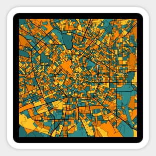 Milan Map Pattern in Orange & Teal Sticker